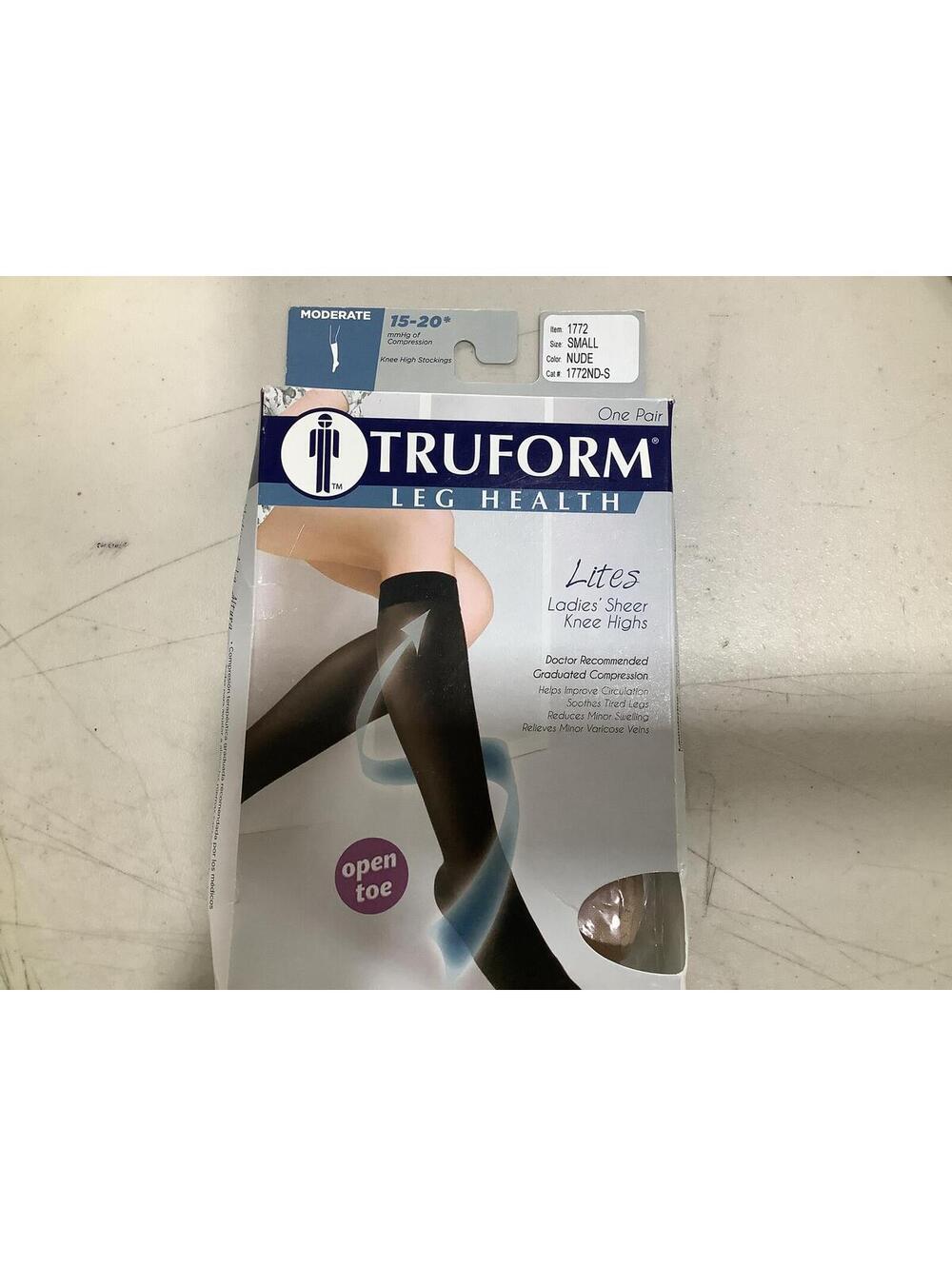 Truform Lites Ladies Sheer Knee Highs Compression Stockings Small Nude